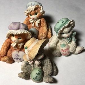 Priscilla Hillman calico Easter/Spring figurines